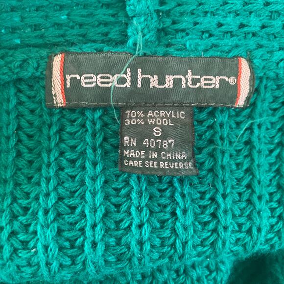 Vintage Reed Hunter Cardigan Womens Small Wool Blend Green VNeck - Picture 5 of 15